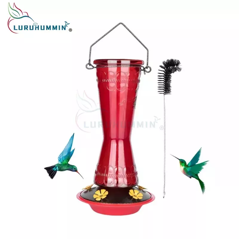 Alimentador de colibri de vidro soprado