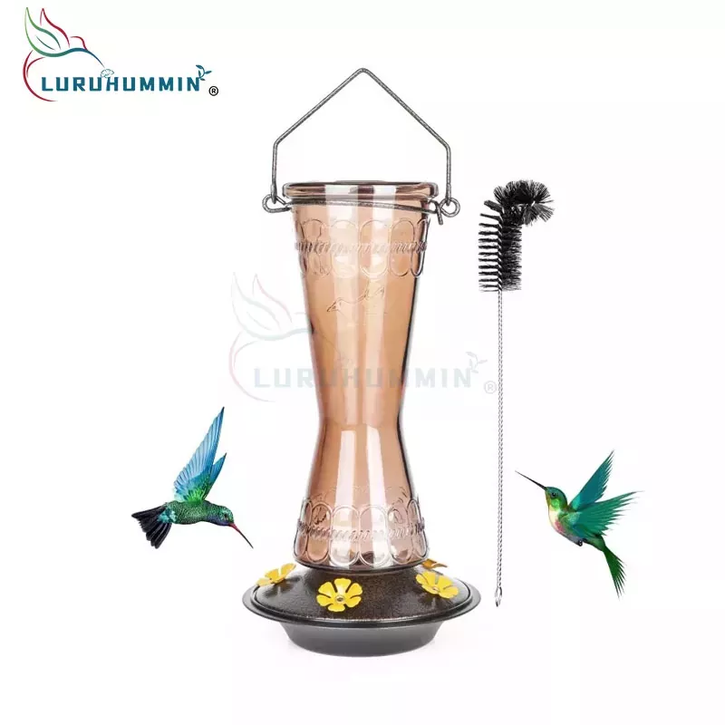 Alimentador de colibri de vidro soprado