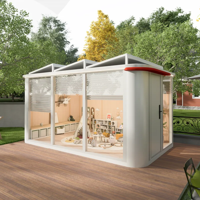 Casa pré-fabricada com pátio